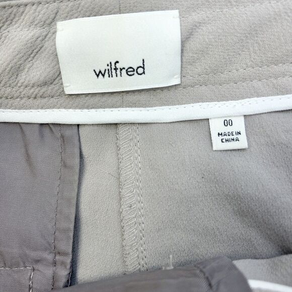 Aritzia Wilfred Pants Womens 00 Gray Allant Cropped Ribbon Waist Tie Crepe Capri - Picture 11 of 16